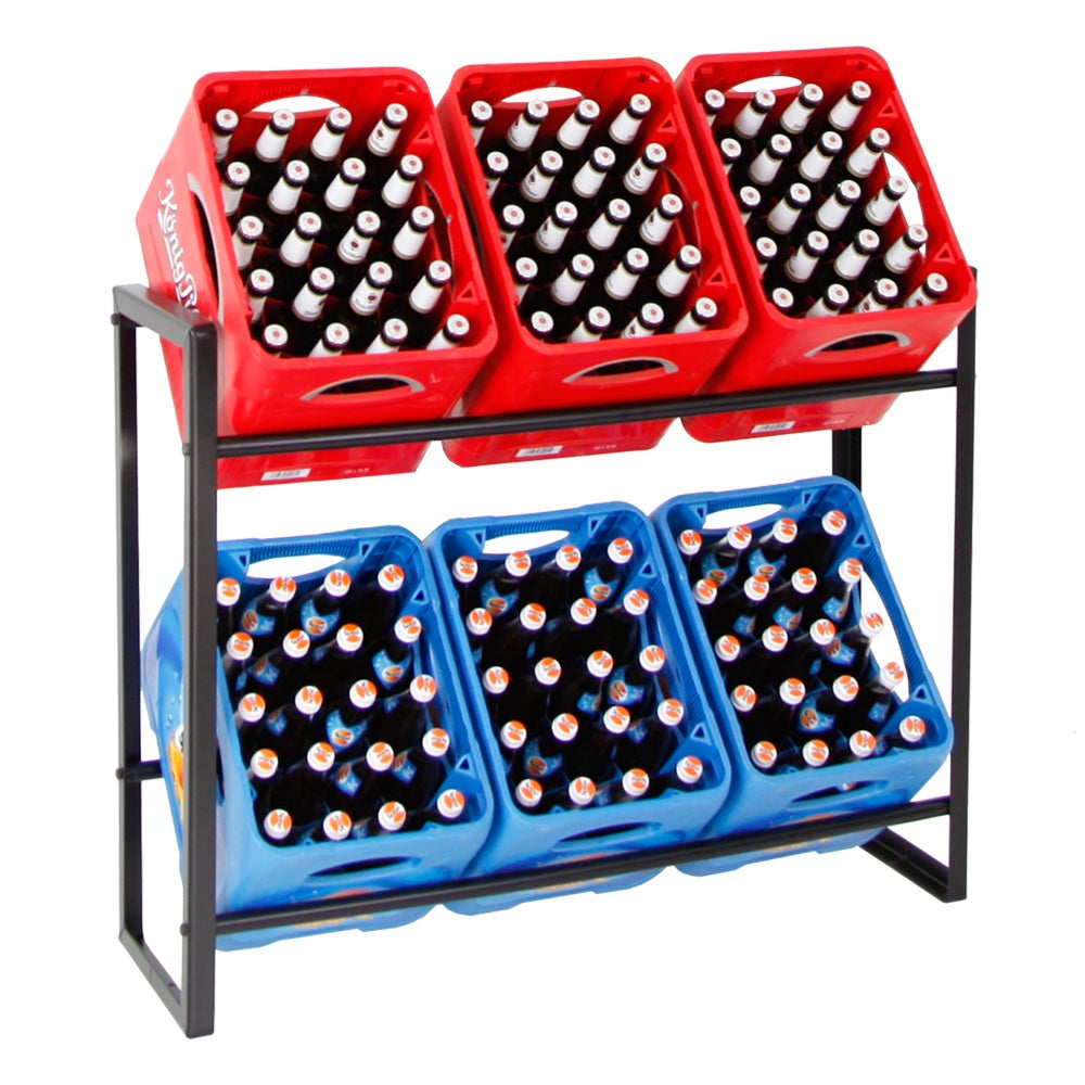PROREGAL Drankkrattenrek Königssee HxBxD 82 x 105 x 32 cm 6 kratten Zwart