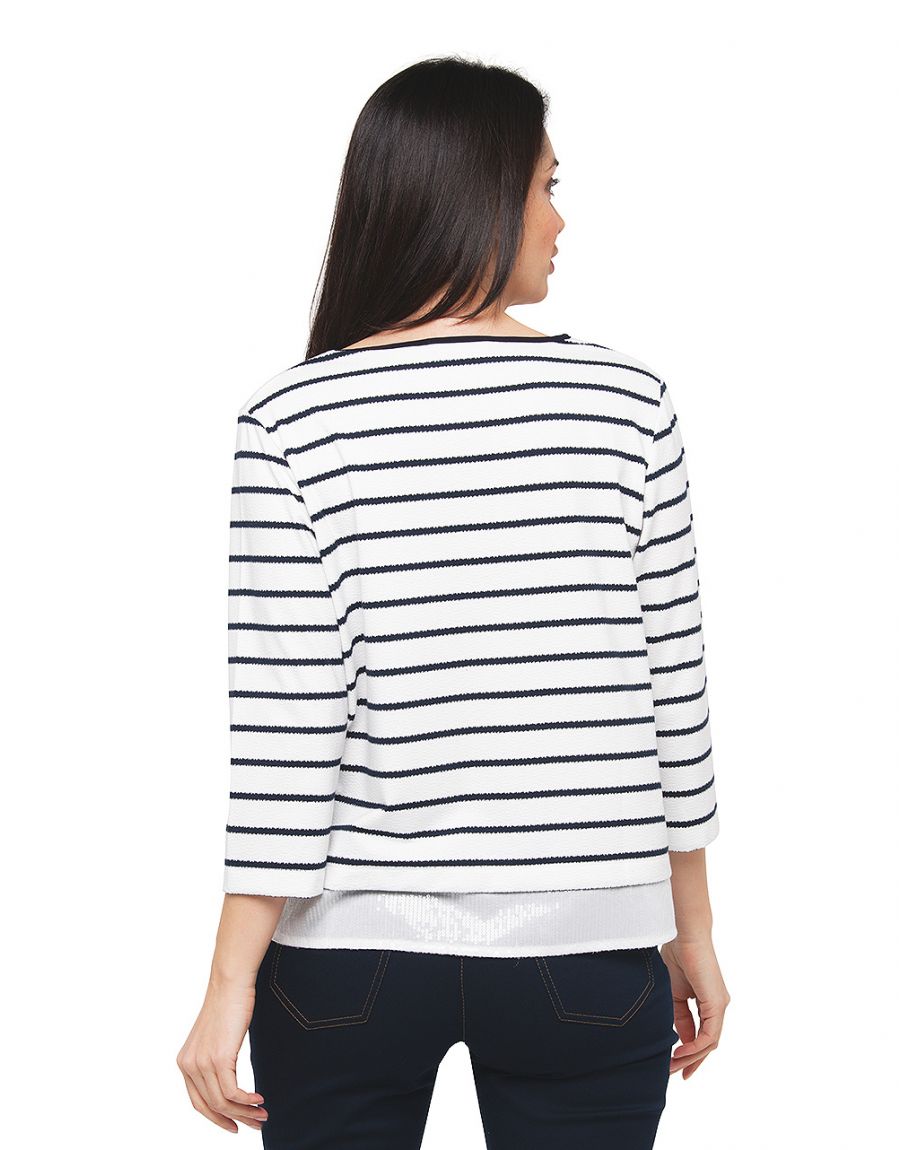 Top marinière blanc
