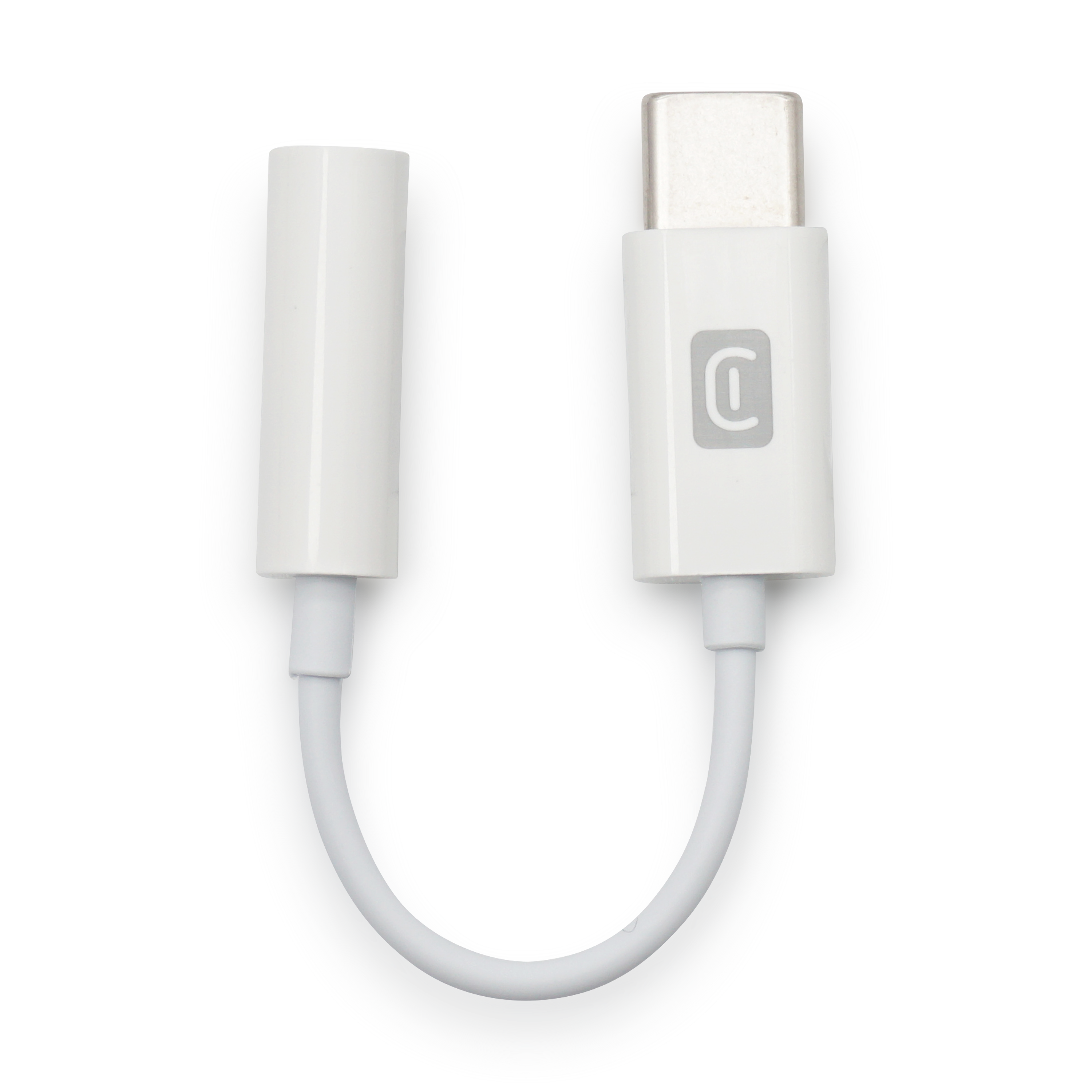 (10cm) USB C auf 3.5mm Klinke Adapter Kopfhörer AUX Stecker (MUSICENABLERTYPECW) - Weiss