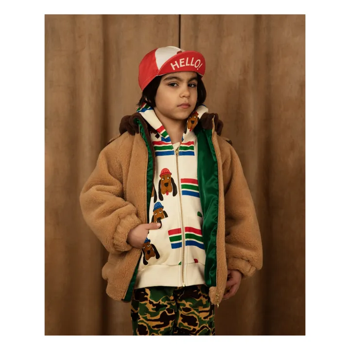 Mini Rodini Hoodie Coton Bio Chien | Ecru