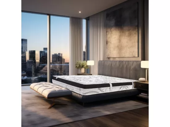 Matelas Sleeplux, 26cm, latex, mousse haute densité, ferme, indépendance du couchage, face été/hiver, 180x200cm