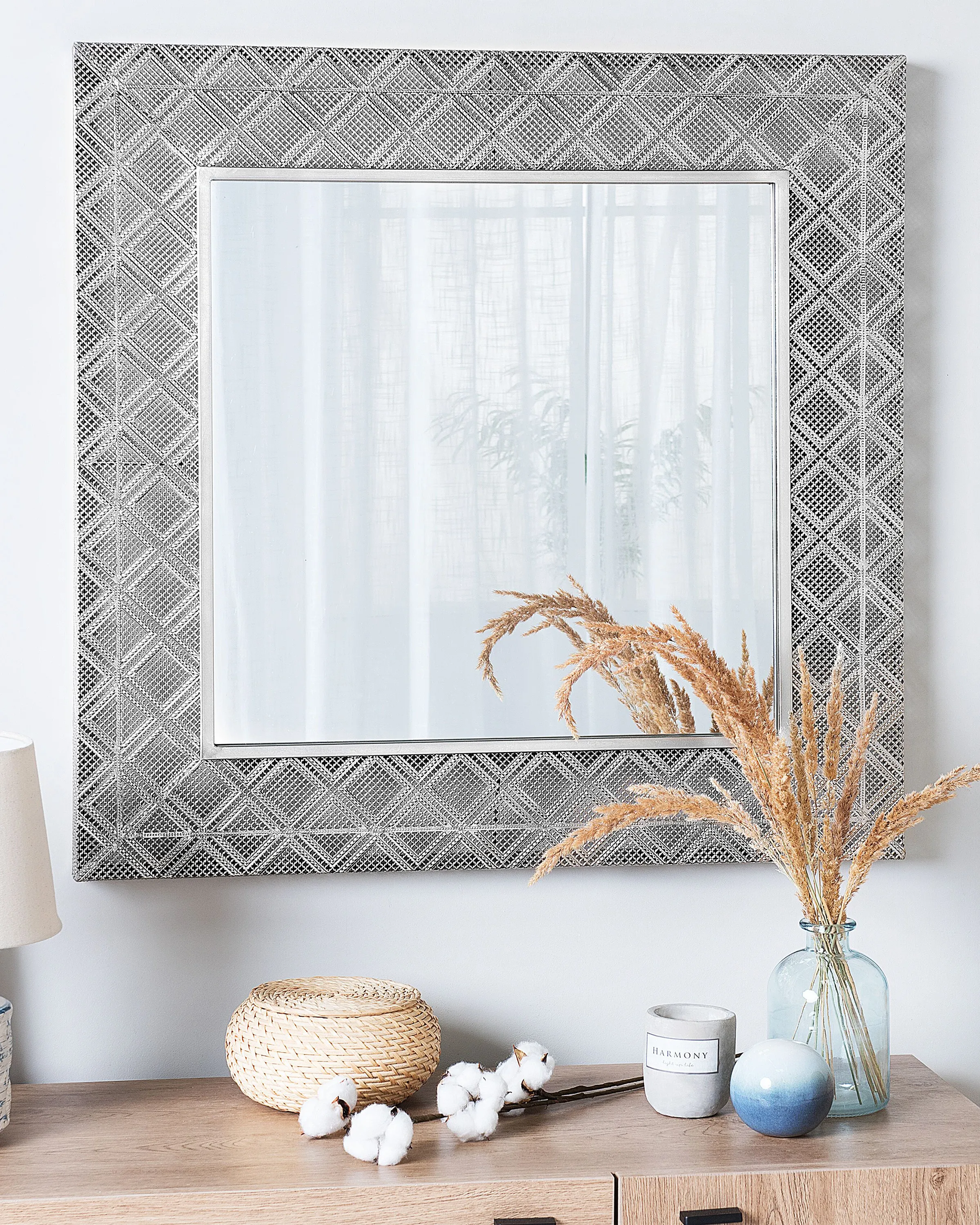 Wandspiegel EVETTES 80 cm 80 cm Metaal Zilver