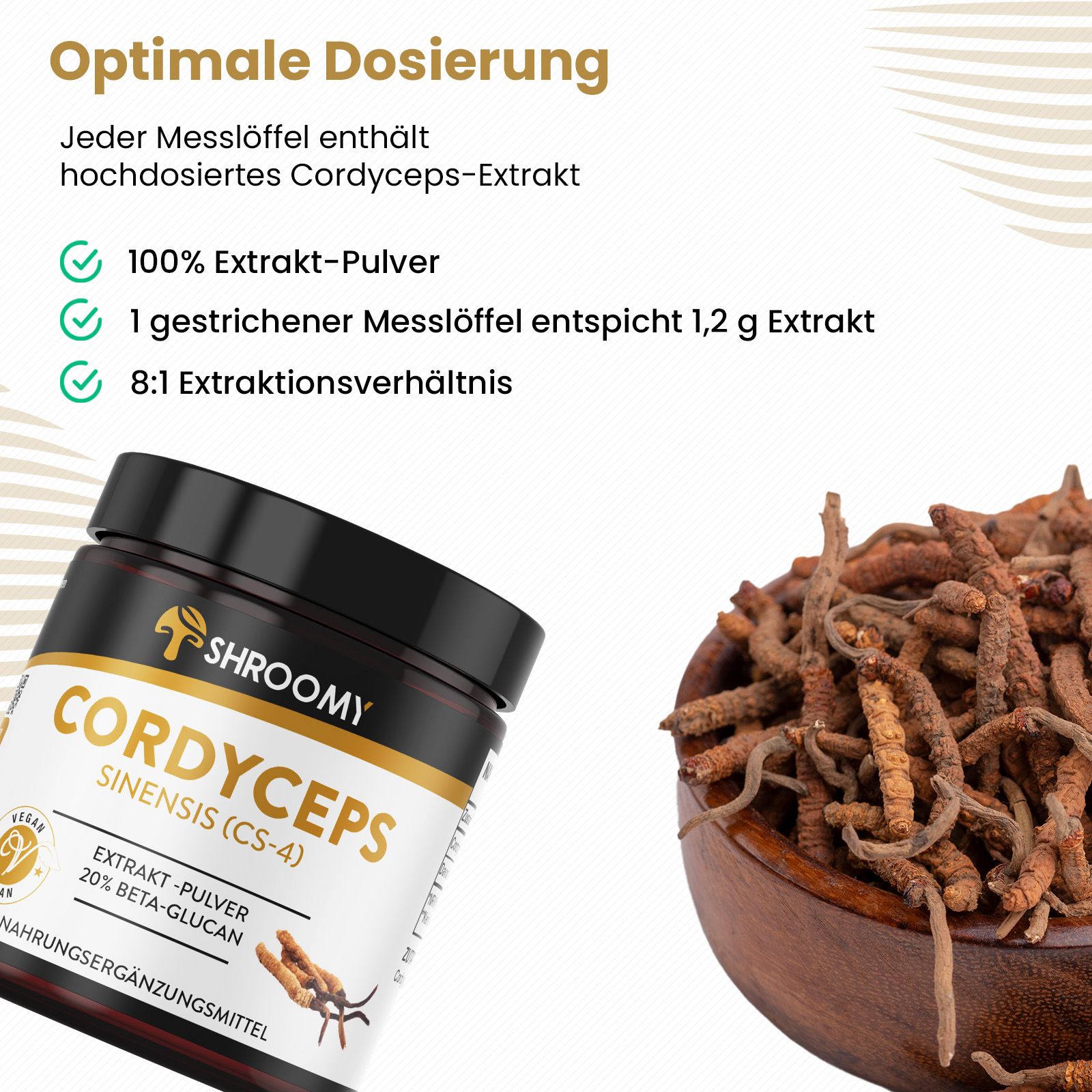 SHROOMY Cordyceps Extrakt Pulver