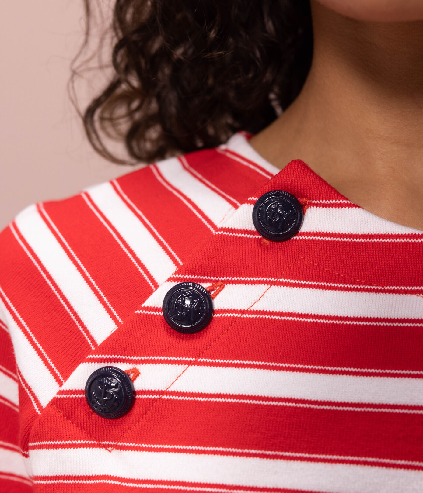 Marinière boutonnée en coton Femme