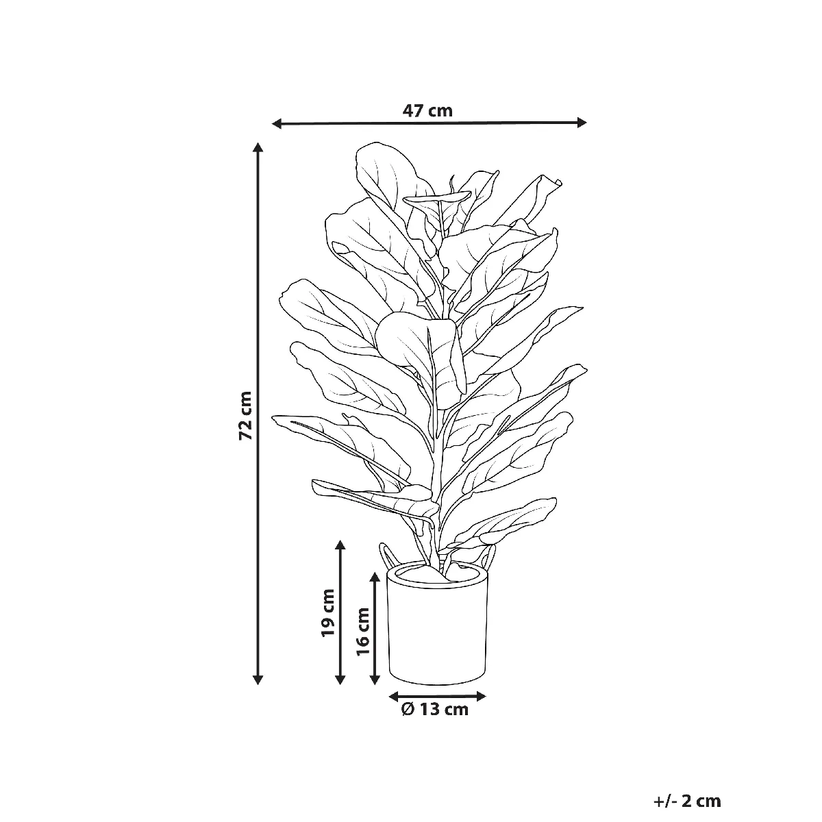 BELIANI FIDDLE LEAF TREE 72 cm - Vert