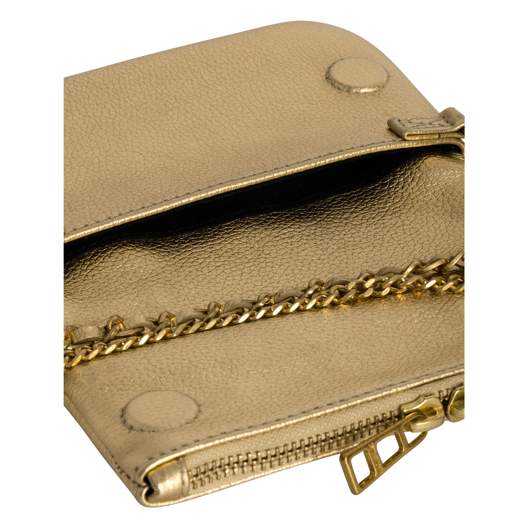 ROCK NANO - Pochette en cuir grainé métallisé | Jaune