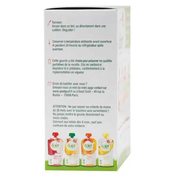Compota de Frutas Good Goût, Variedade de Frutas +4m Orgânica 4 x 120g