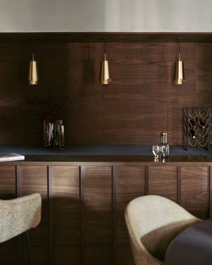 Audo Copenhagen Umanoff, Pendant, Brass, Walnut Guld