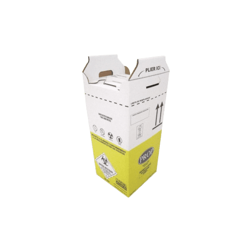 Carton hospitalier DASRI 25L haut lien cranté NF X
