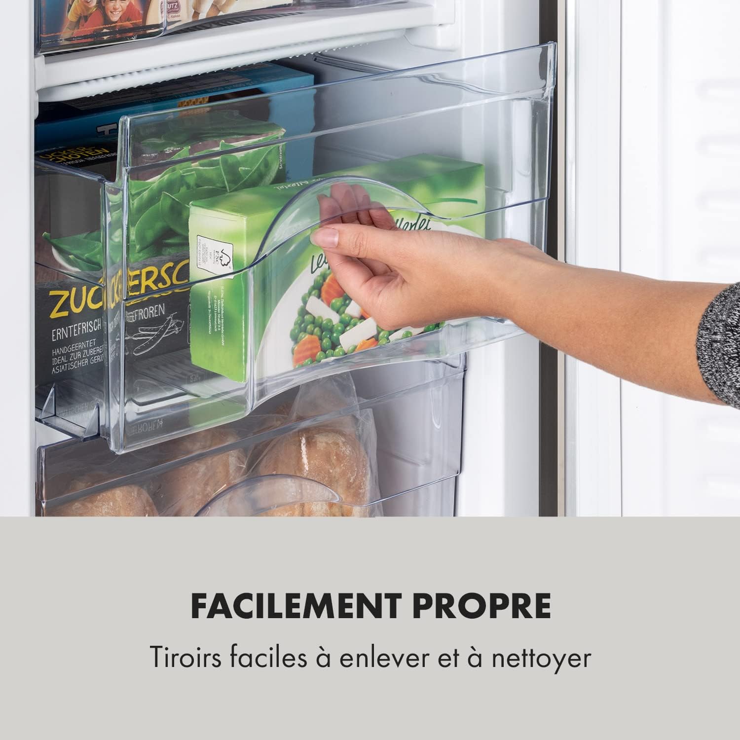 Klarstein Mini Congelateur Armoire, pour la Chambre et la Maison, 64L, Taille avec Etagère, Econome en Energie, Appareil à glaçons et Grattoir