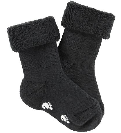 Fuzzies Babysocken m. Anti-Rutsch - Anthrazitgrau