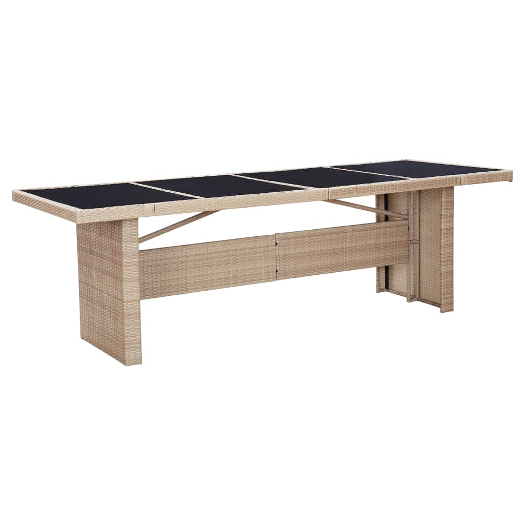 Salon de jardin meuble d'extérieur ensemble de mobilier avec coussins 9 pièces résine tressée beige
