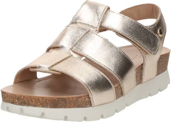 Panama Jack Gouden leren sandalen Sammy Yellow Dames
