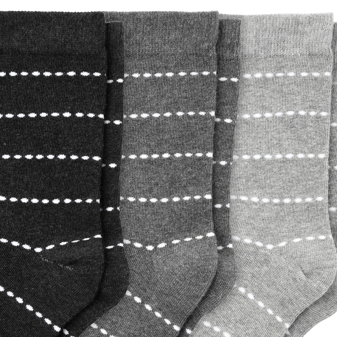 Gina Benotti 3 Paar Damen Socken gestreift hellgrau / grau / dunkelgrau