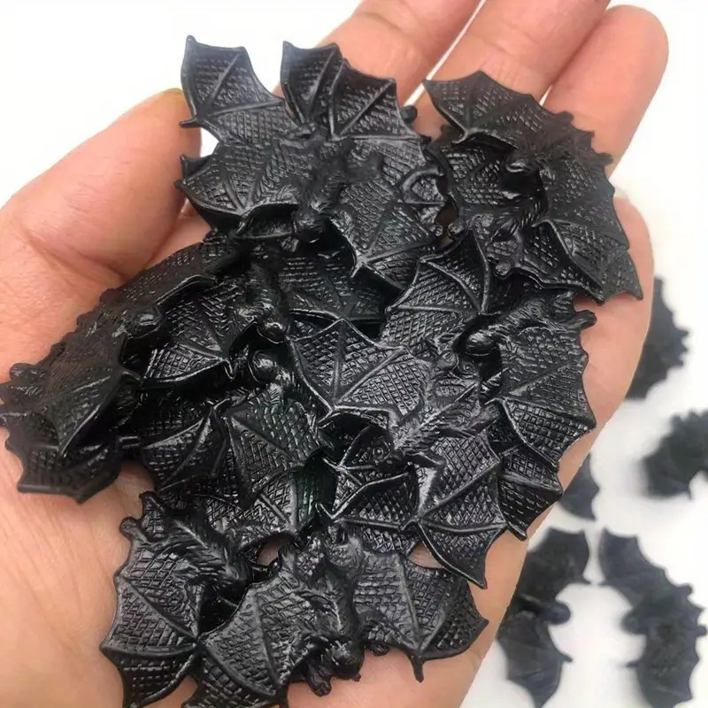 (20er Set) Miniatur Halloween Deko Mini Fledermaus Grusel Party Tischdekoration Bastel Zubehör für Kreative DIY Projekte - Schwarz