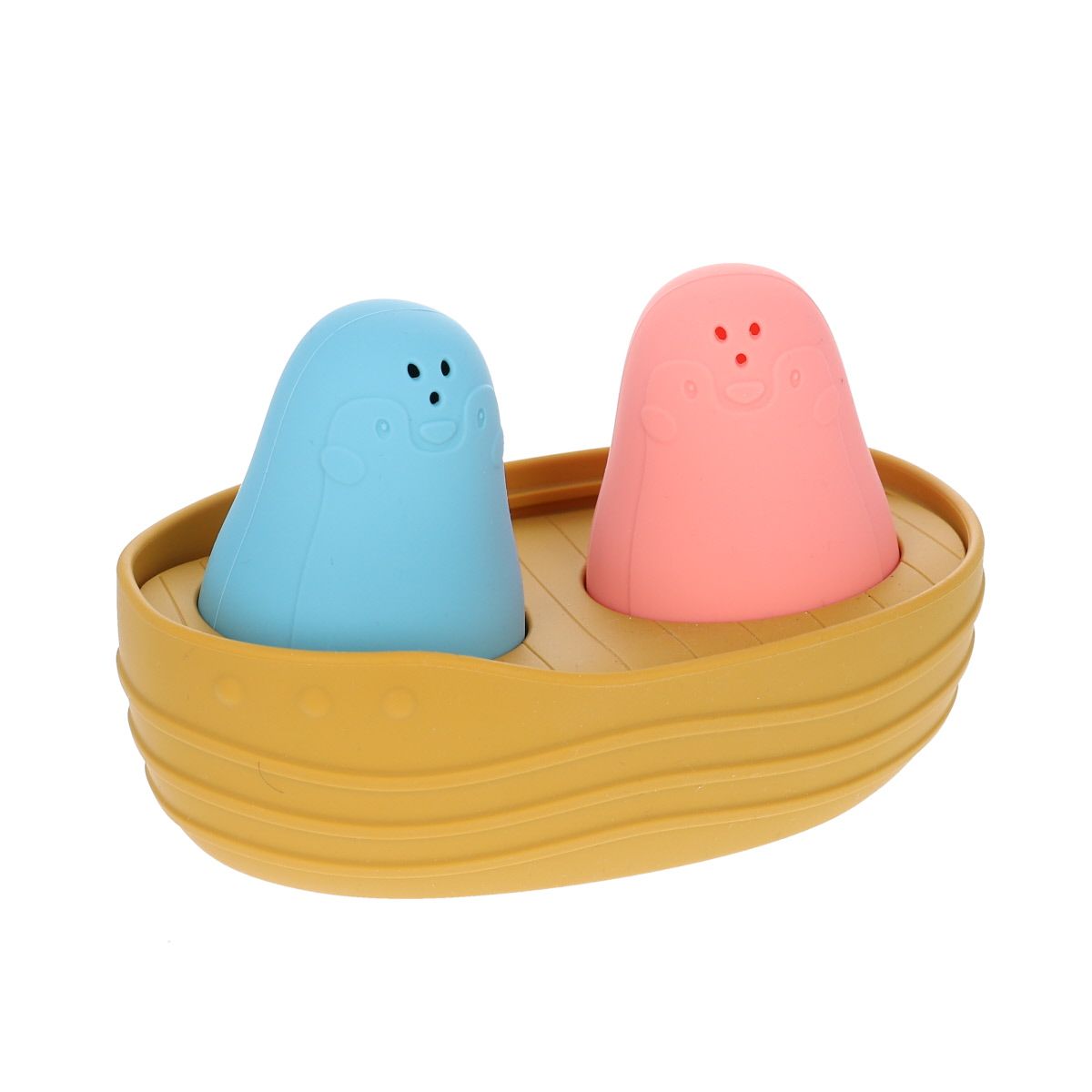 Jeu de bain en silicone bateau et pingouins Amande