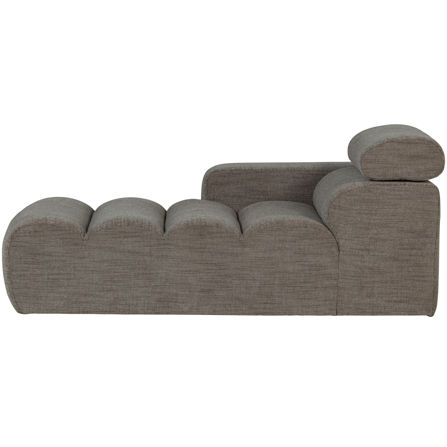 WOOOD Novi Chaise Longue Element Arm Links - Polyester- Grijs Melange