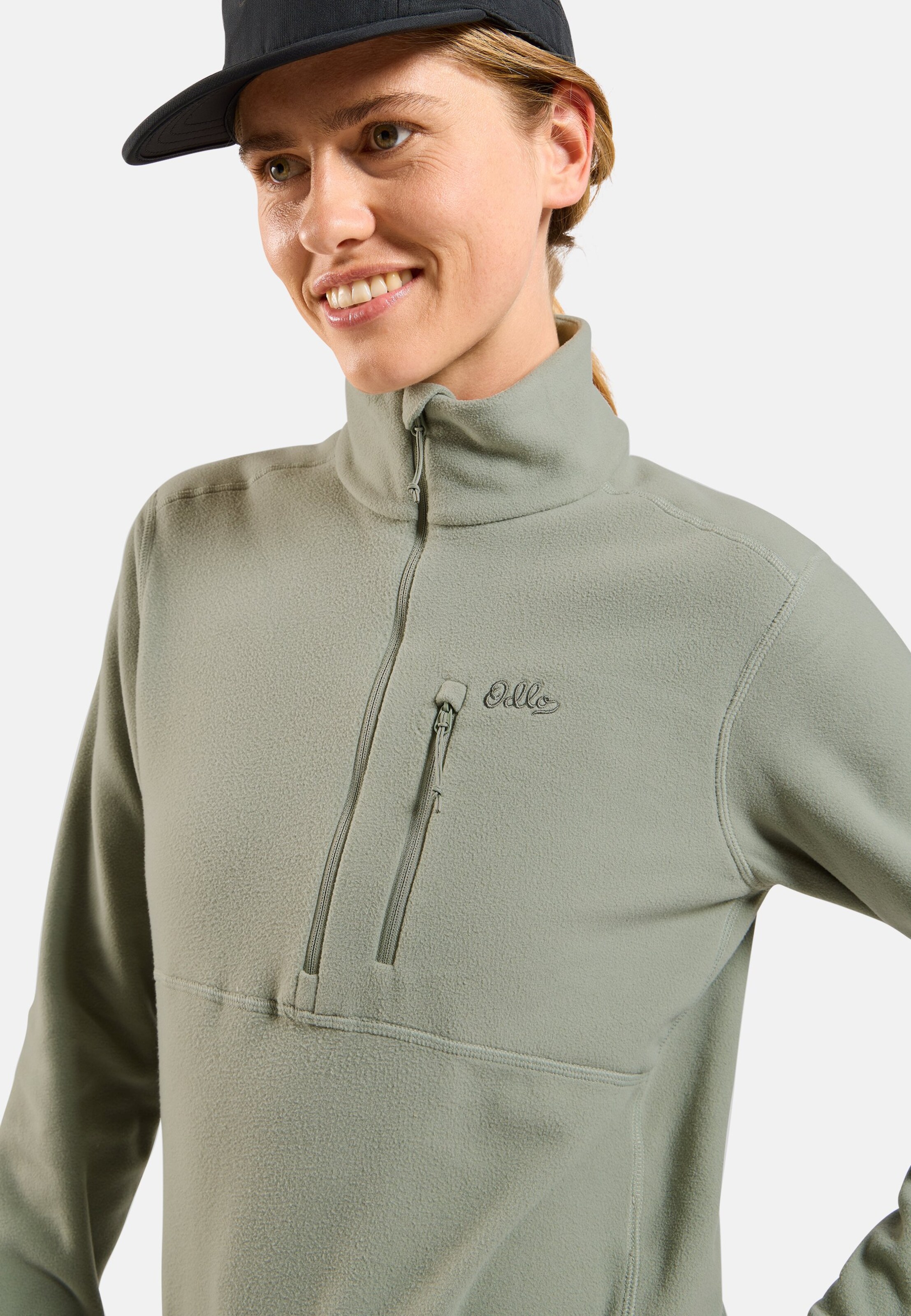 Klassischer Essentials Multisport Mid Layer aus Fleece mit Halbreissverschluss in shadow