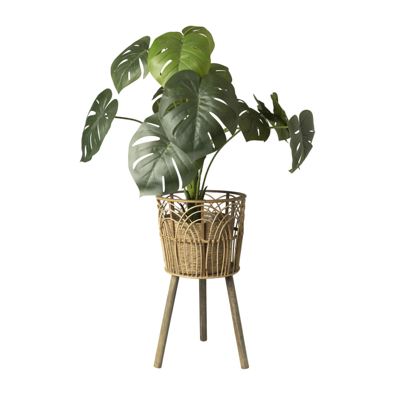 Rotan plantenbak - ø34x63 cm
