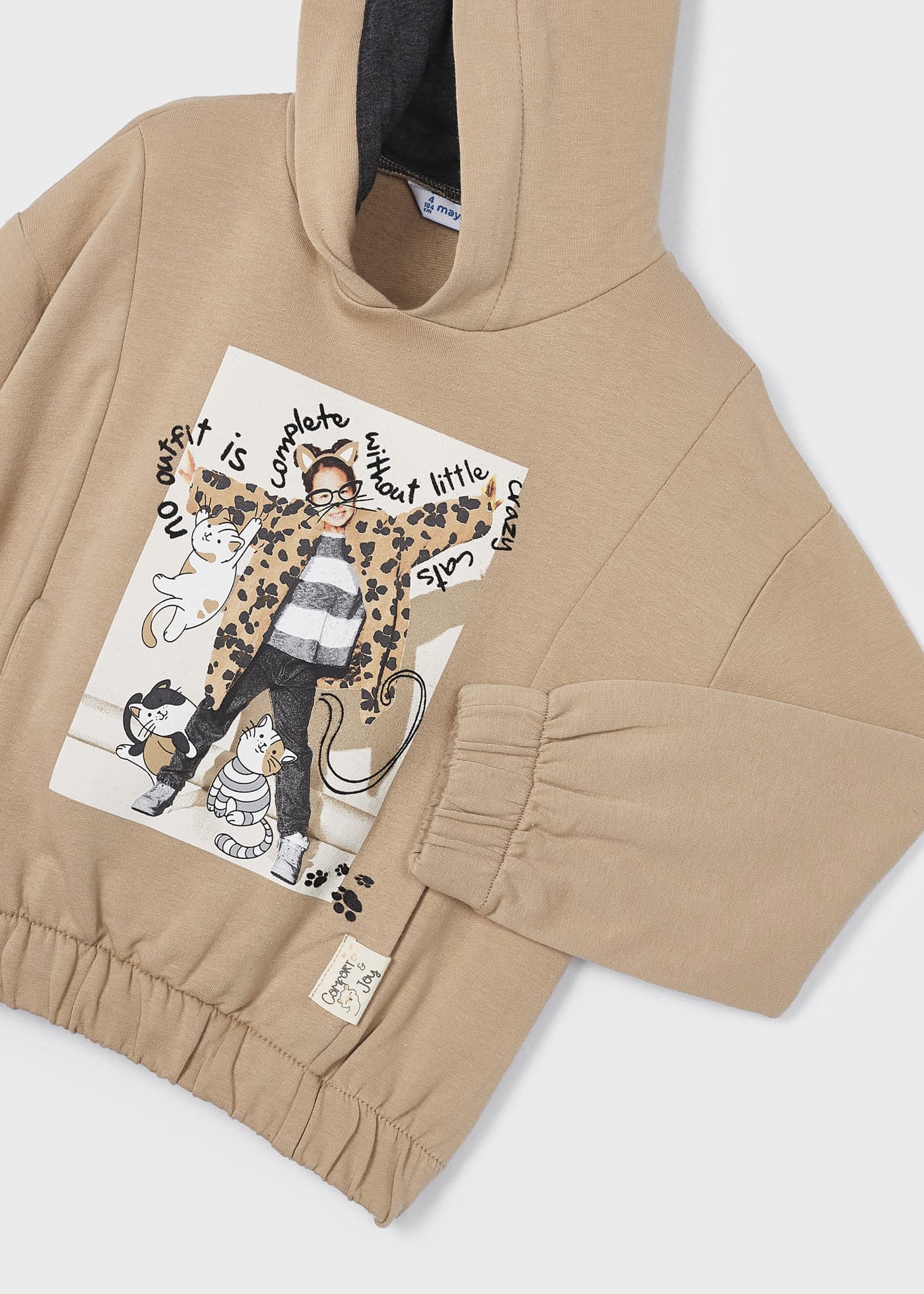 Conjunto de moletom de algodão de duas peças para meninas
