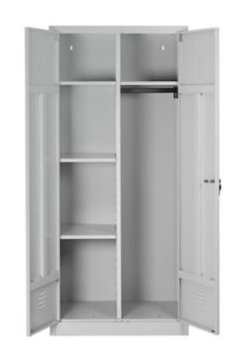 PROREGAL Metalen Locker Flamingo HxBxD 180 x 80 x 50 cm Cilinderslot Grijs