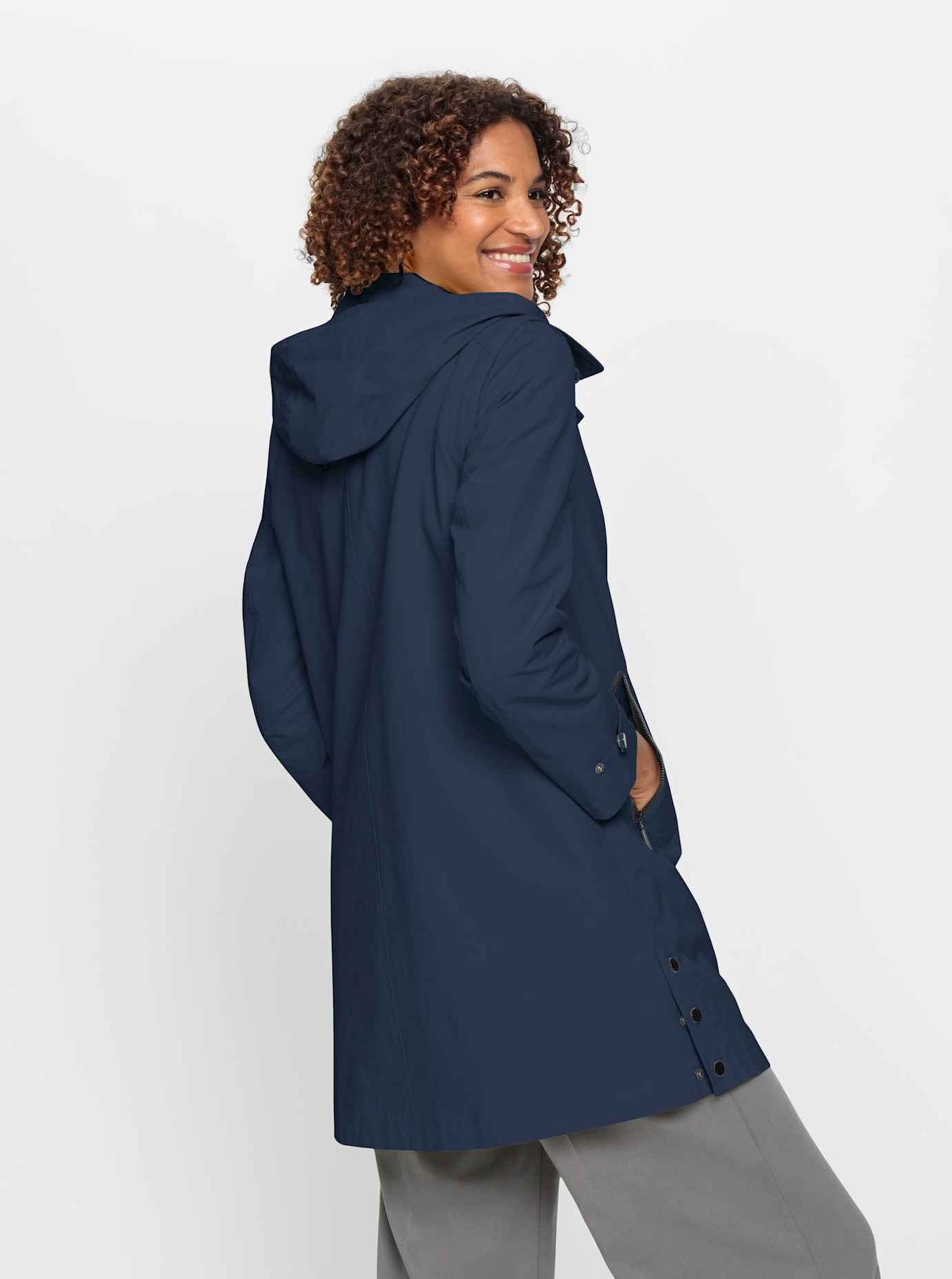 Casual Looks Langjacke mit Kapuze