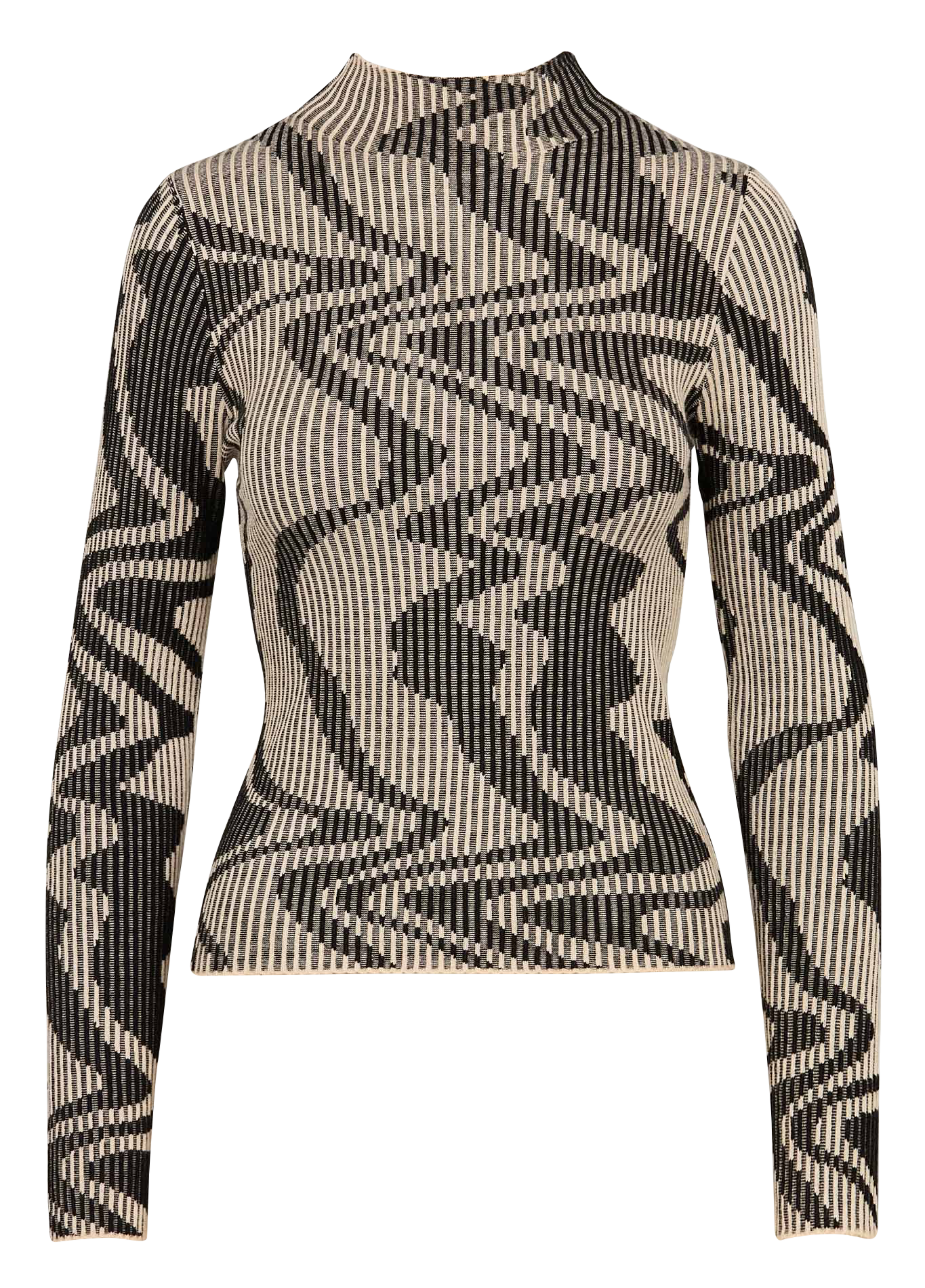 Top col cheminé en maille | Beige