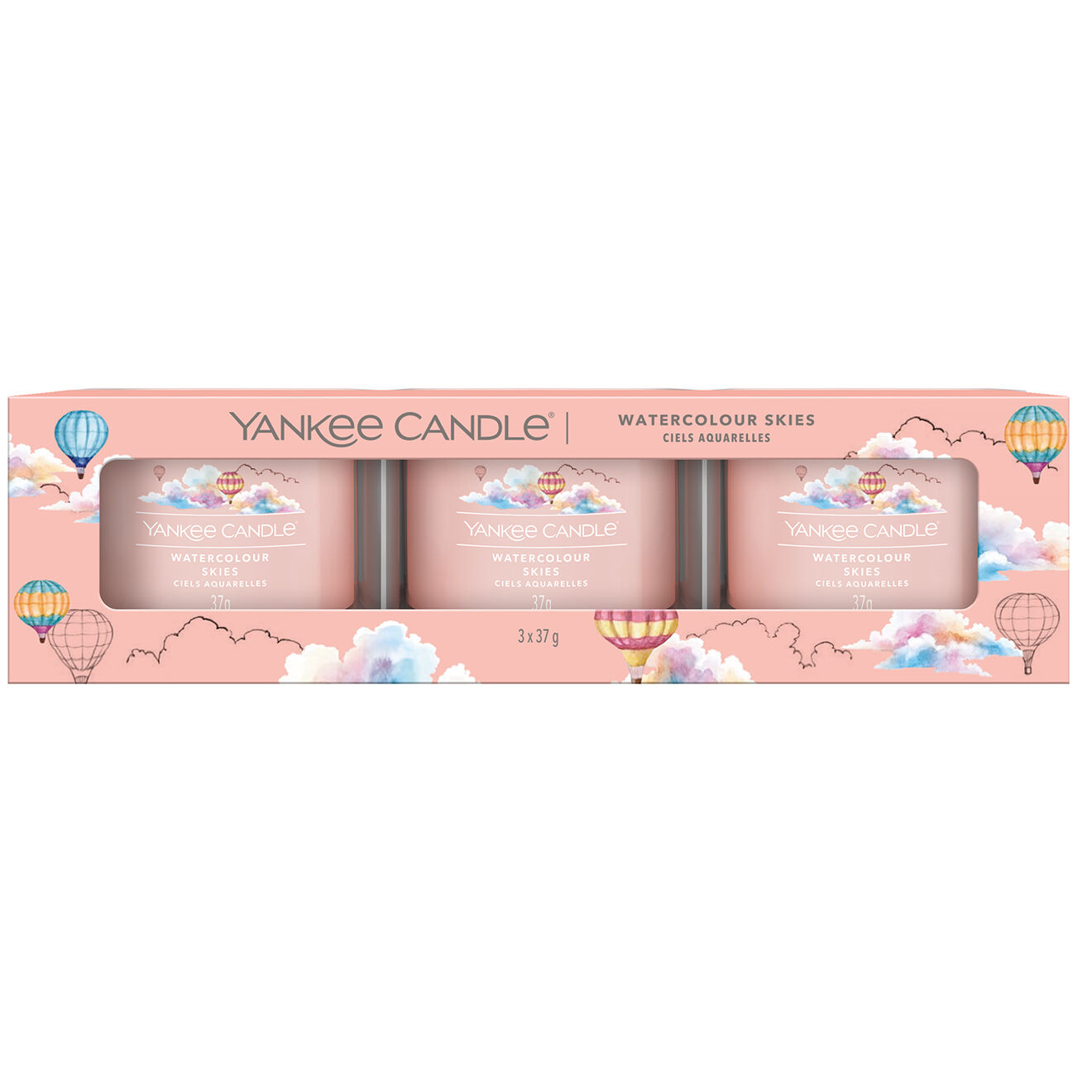 Yankee Candle Coffret 3 bougies votives Signature ciels aquarelles - 5-10h