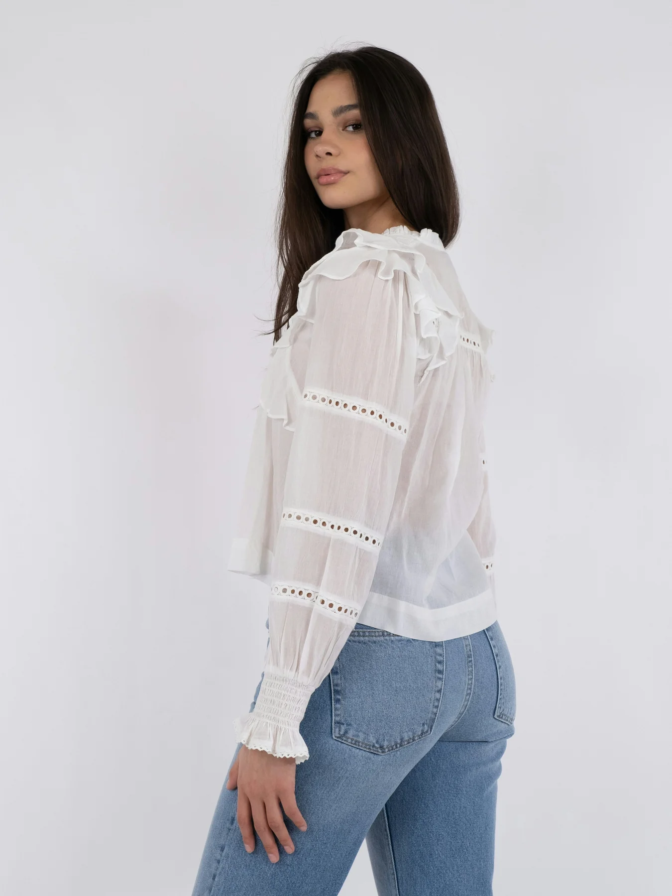 Neo Noir Aurika S Voile Blouse white