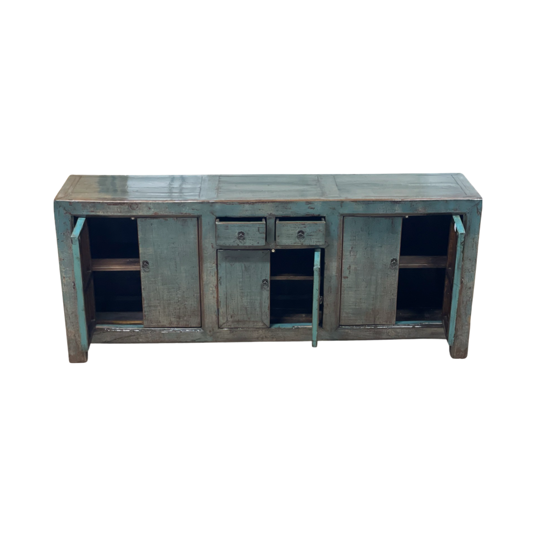 Dressoir 6 deurs 2 lades blauw lak/finished Dressoir 6dr 2la blauw lak/finished