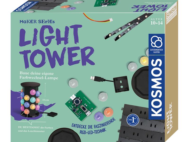 Kosmos Experimentierkasten Light Tower Bauen Sie eine eigene Farbwechsel-Lampe