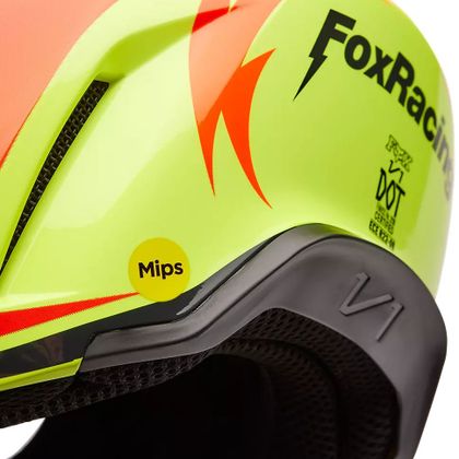 Casque cross Fox V1 STATK 2024 - Rouge / Jaune