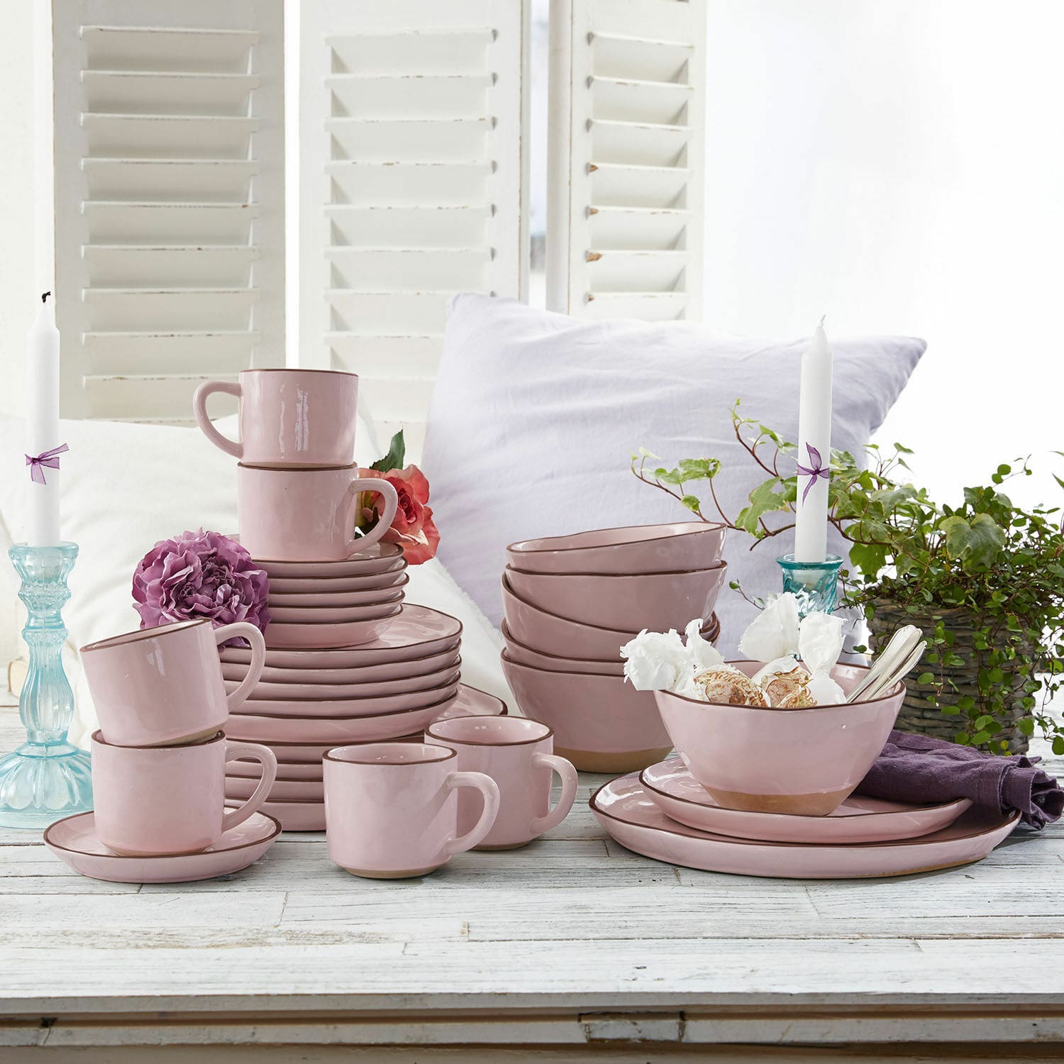 Geschirr 30er Set Biarré rosa