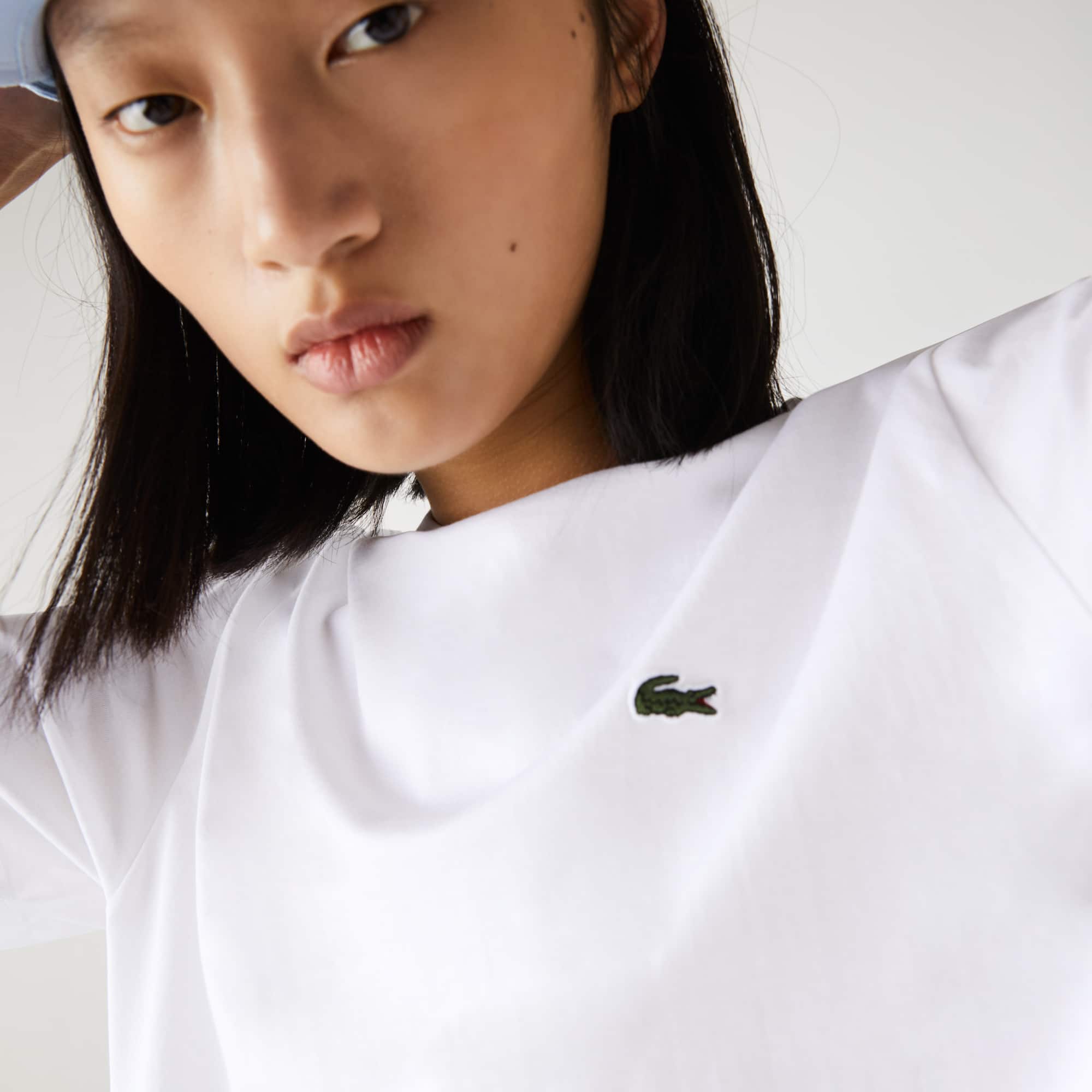 T-shirt à col rond en coton premium T-Shirts - Blanc - Lacoste - Femme