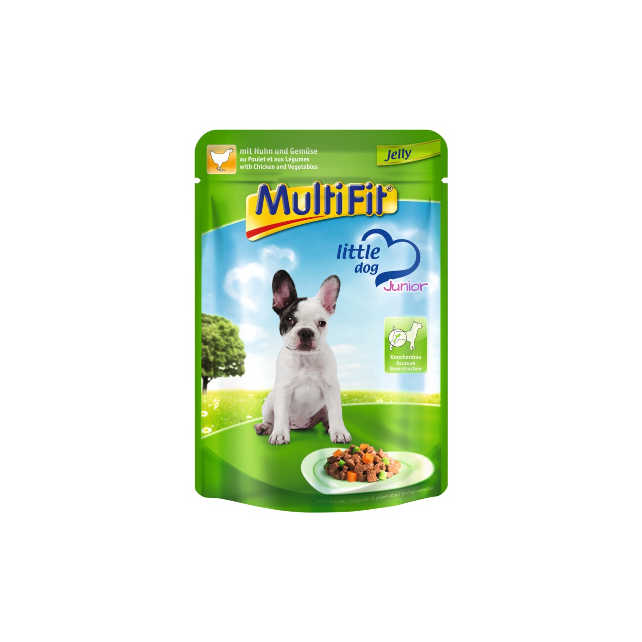 MultiFit Junior Little Dog Pouch Jelly Huhn & Gemüse 24x100 g