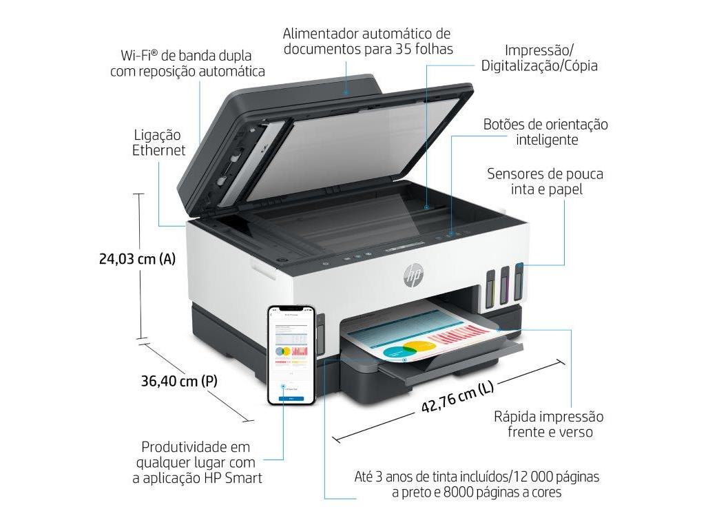 IMPRESSORA MULTIFUNÇÕES HP SMART TANK 7305