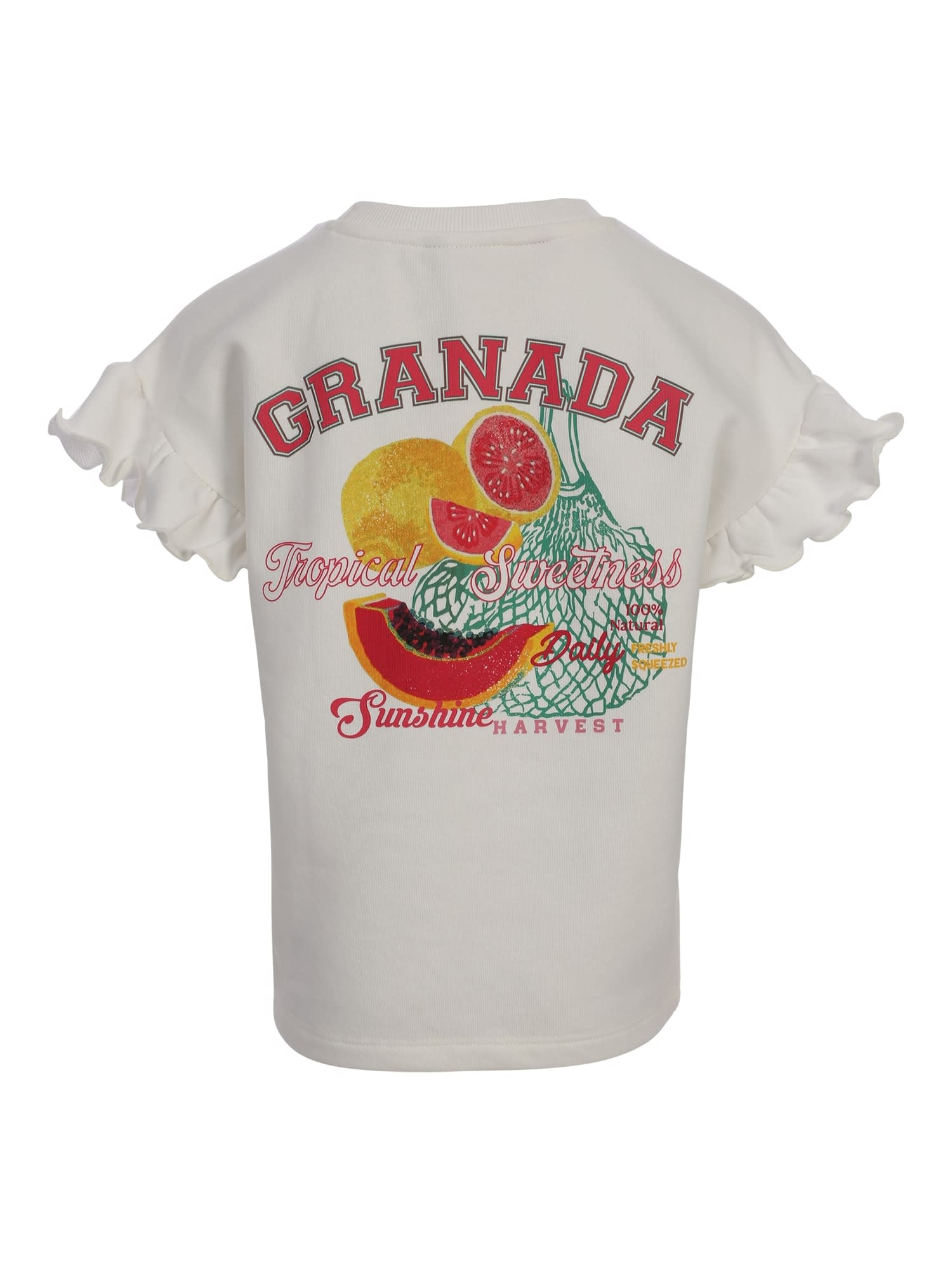 Looxs Looxs little sweater with ruffles ss soft white