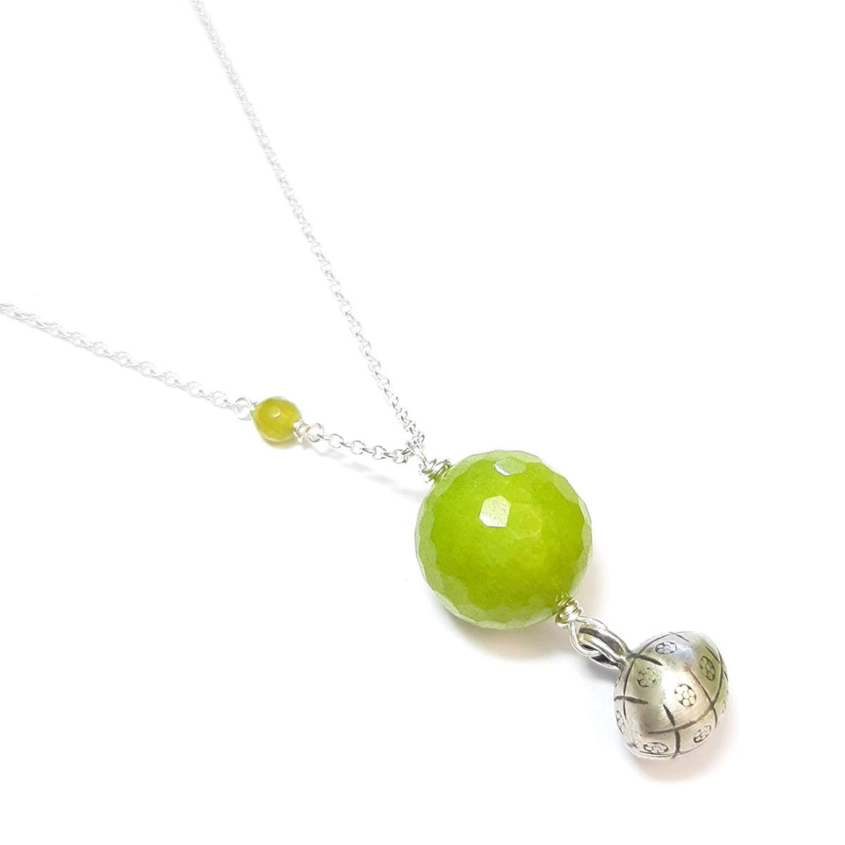 Bola de Grossesse Serpentine, Pierres Naturelles et Argent 925