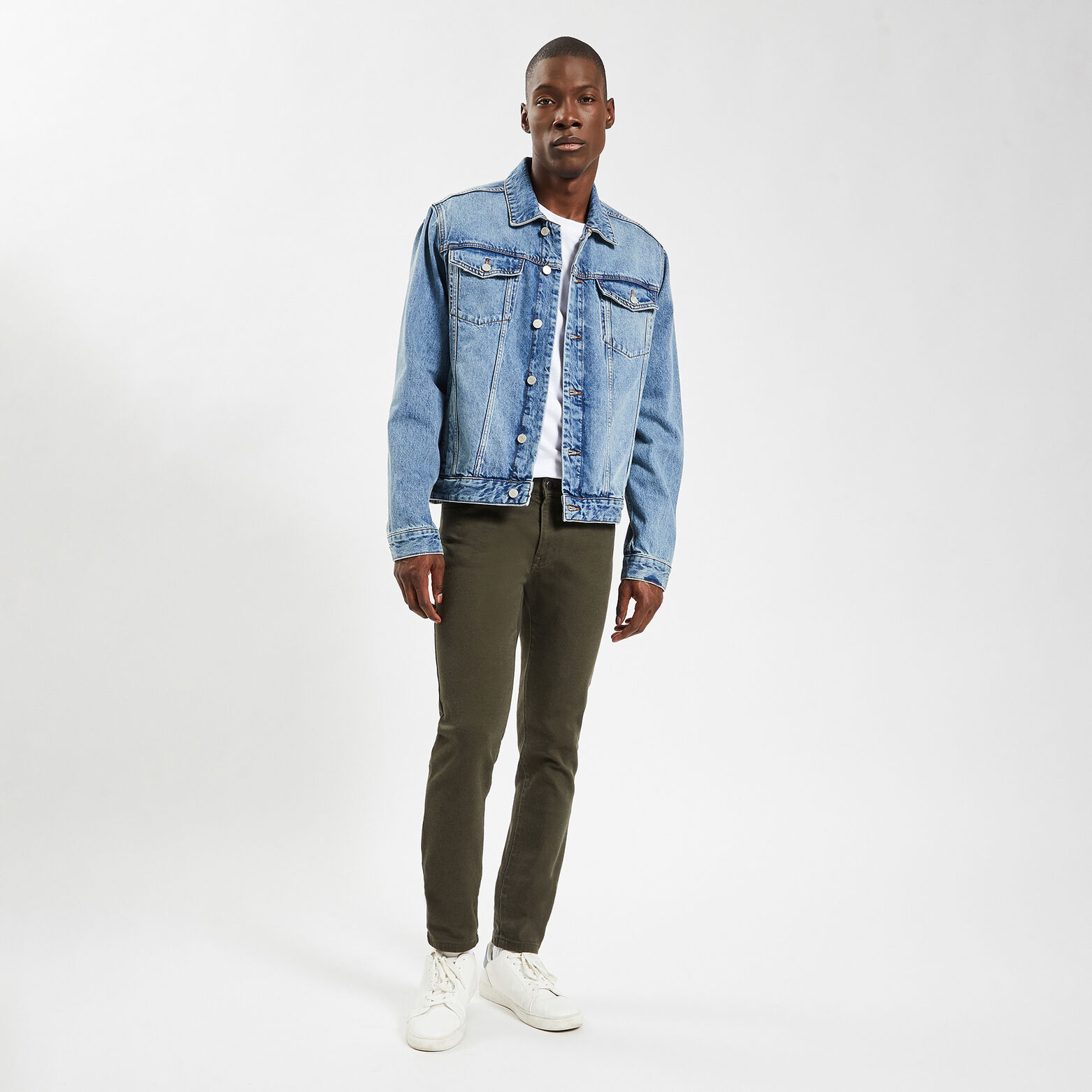 Pantalon slim cinq poches Vert kaki