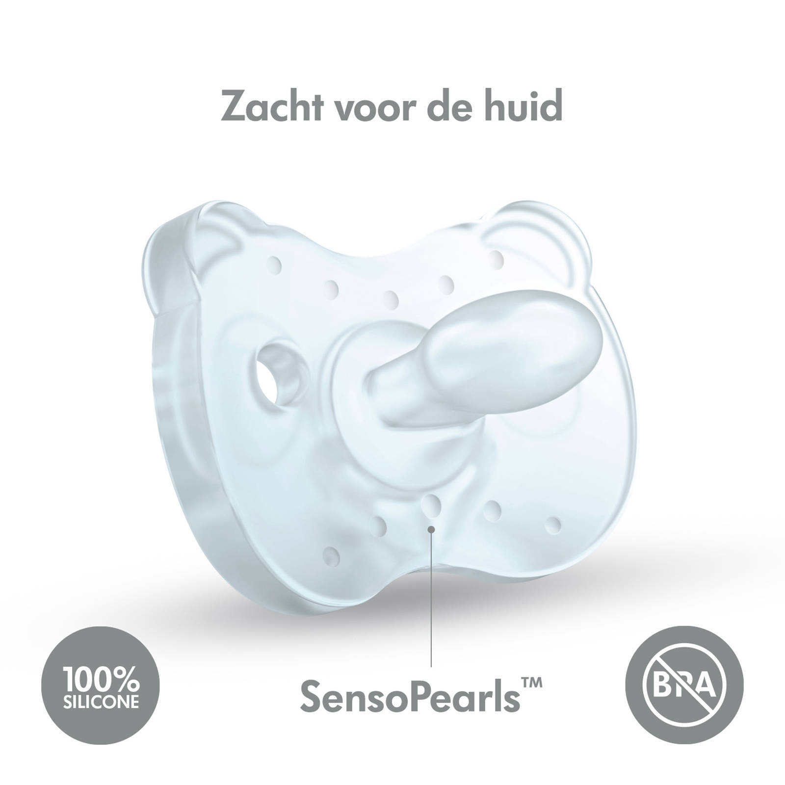 Medela Baby fopspeen Soft Silicone 0-6m soft blue/transp(2 stuks)