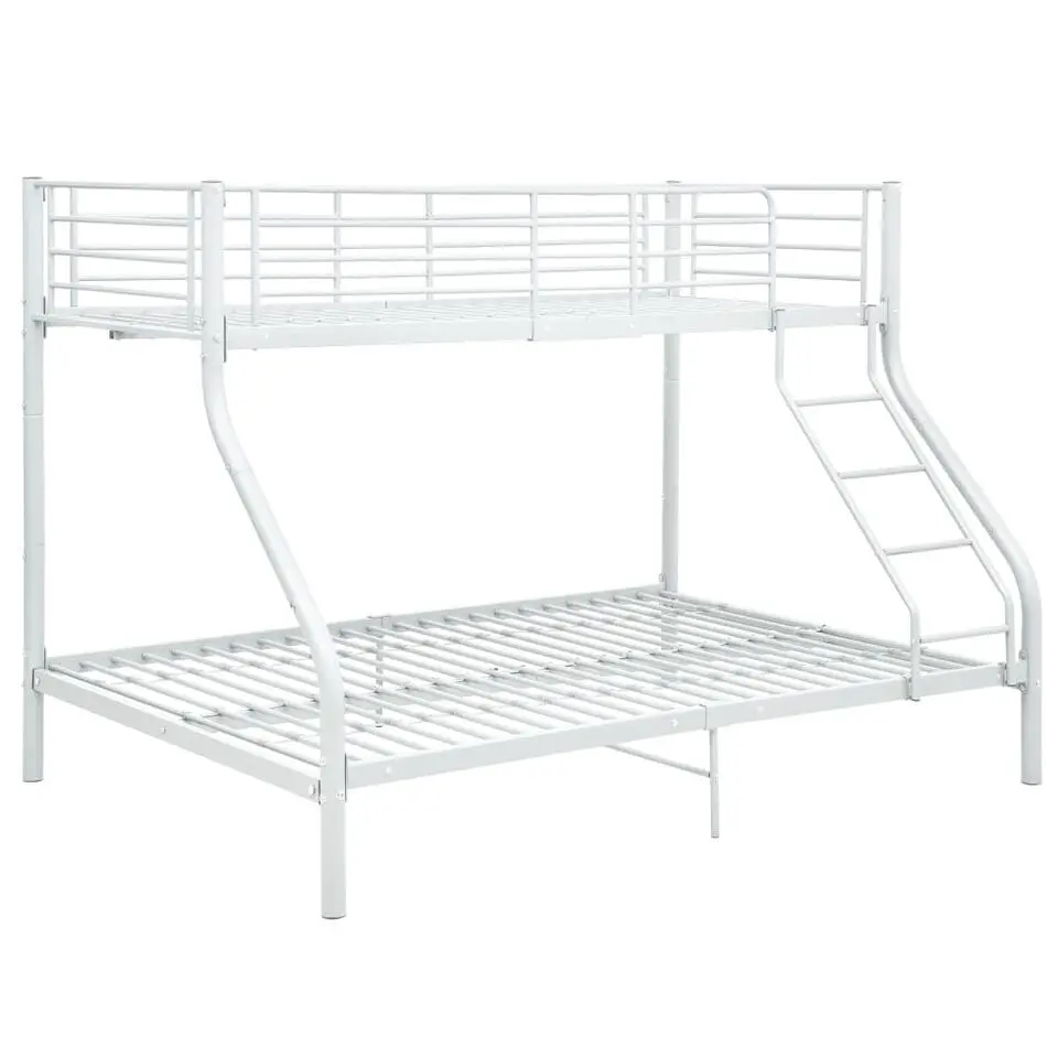 vidaXL - Stapelbed met latten - Wit - Metaal - 140x200 cm/90x200 cm