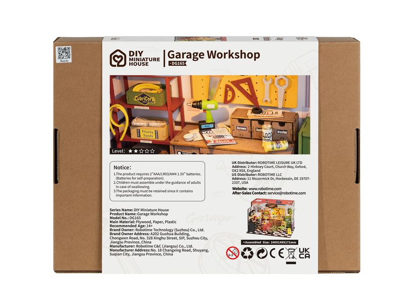 RoboTime Bausatz Garage Workshop 157-teilig 3D-Puzzle aus lasergeschnittenen Holzteilen