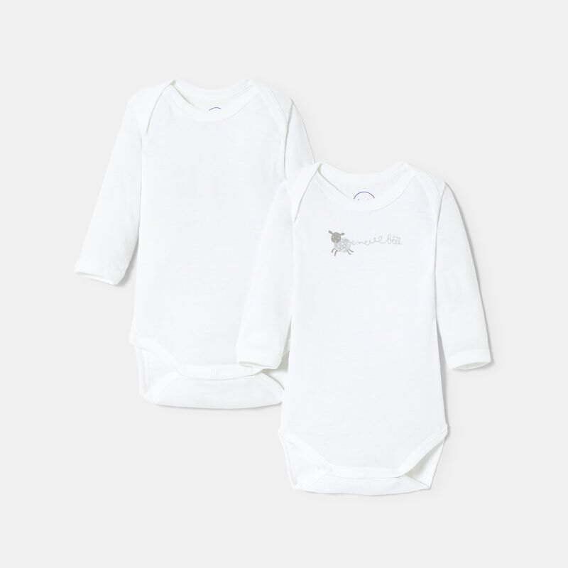 Lot de 2 bodies manches longues bébé Aucune nuance