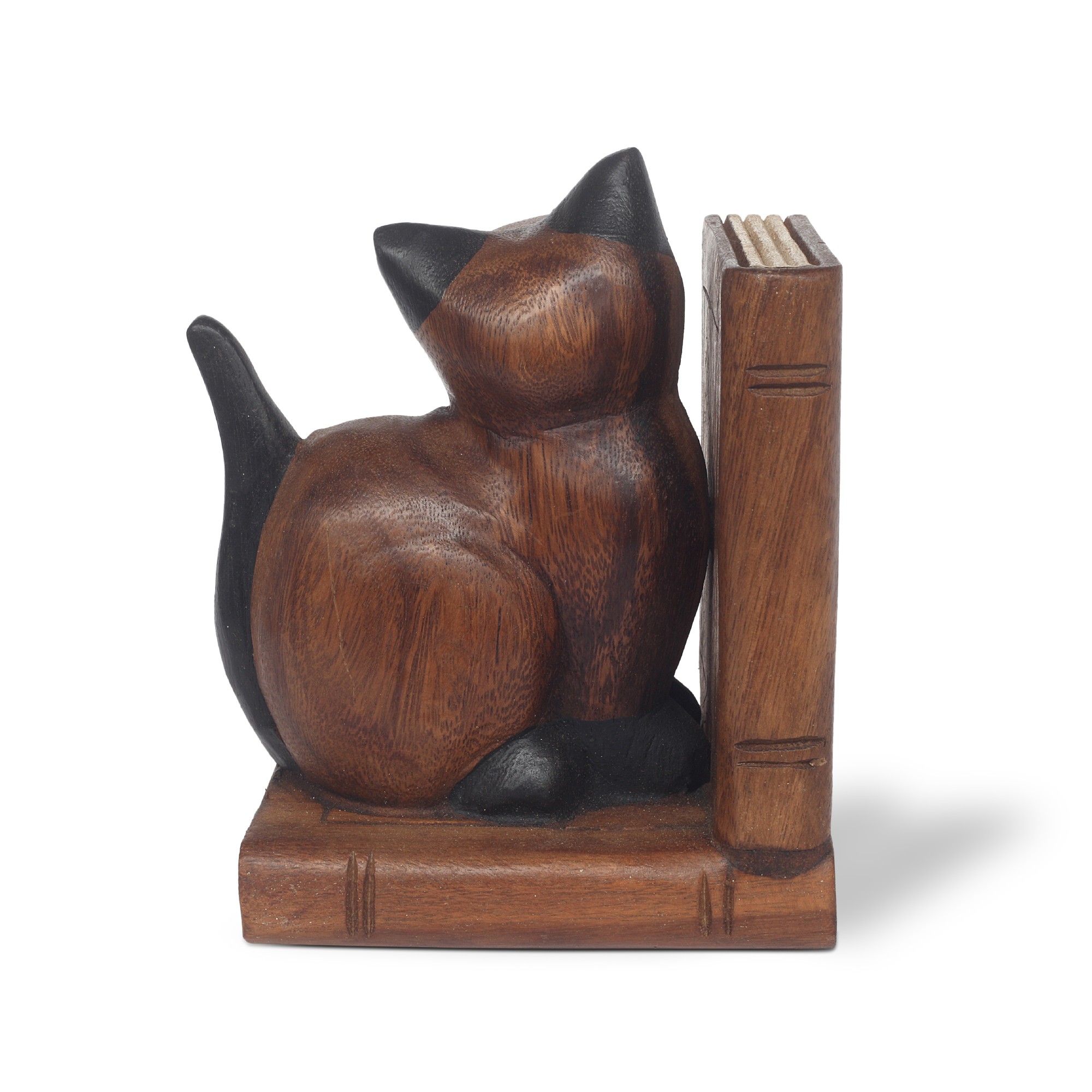 Set Buchstützen 'Katze', aus Akazienholz von fischer's lagerhaus