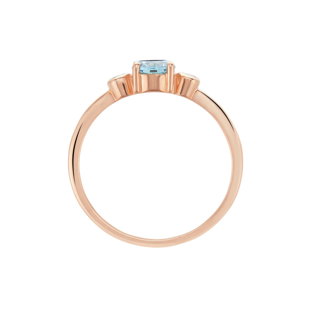 Bague Solitaire Shir Argent Rose Oxyde De Zirconium