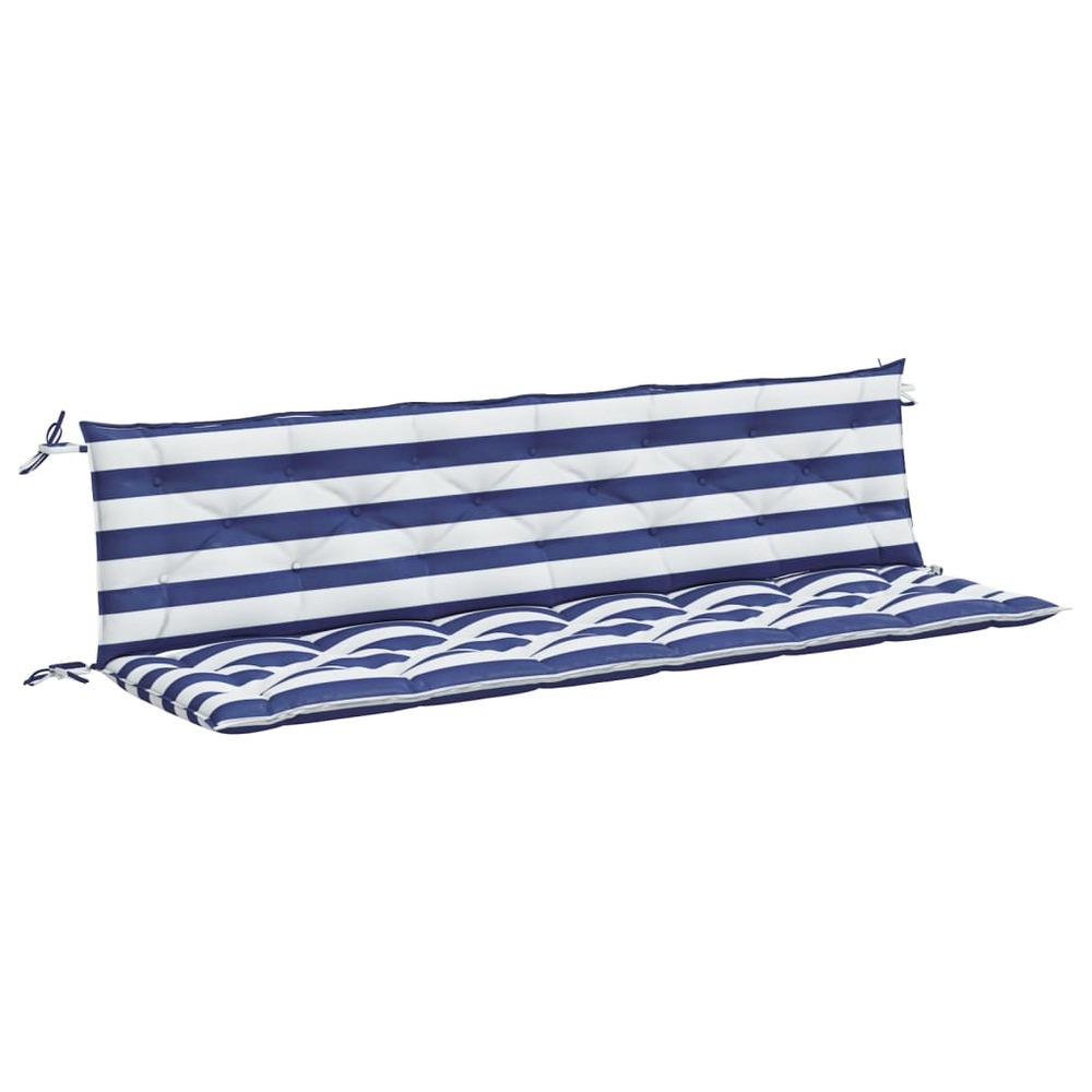 Coussins de banc de jardin lot de 2 rayures bleues et blanches