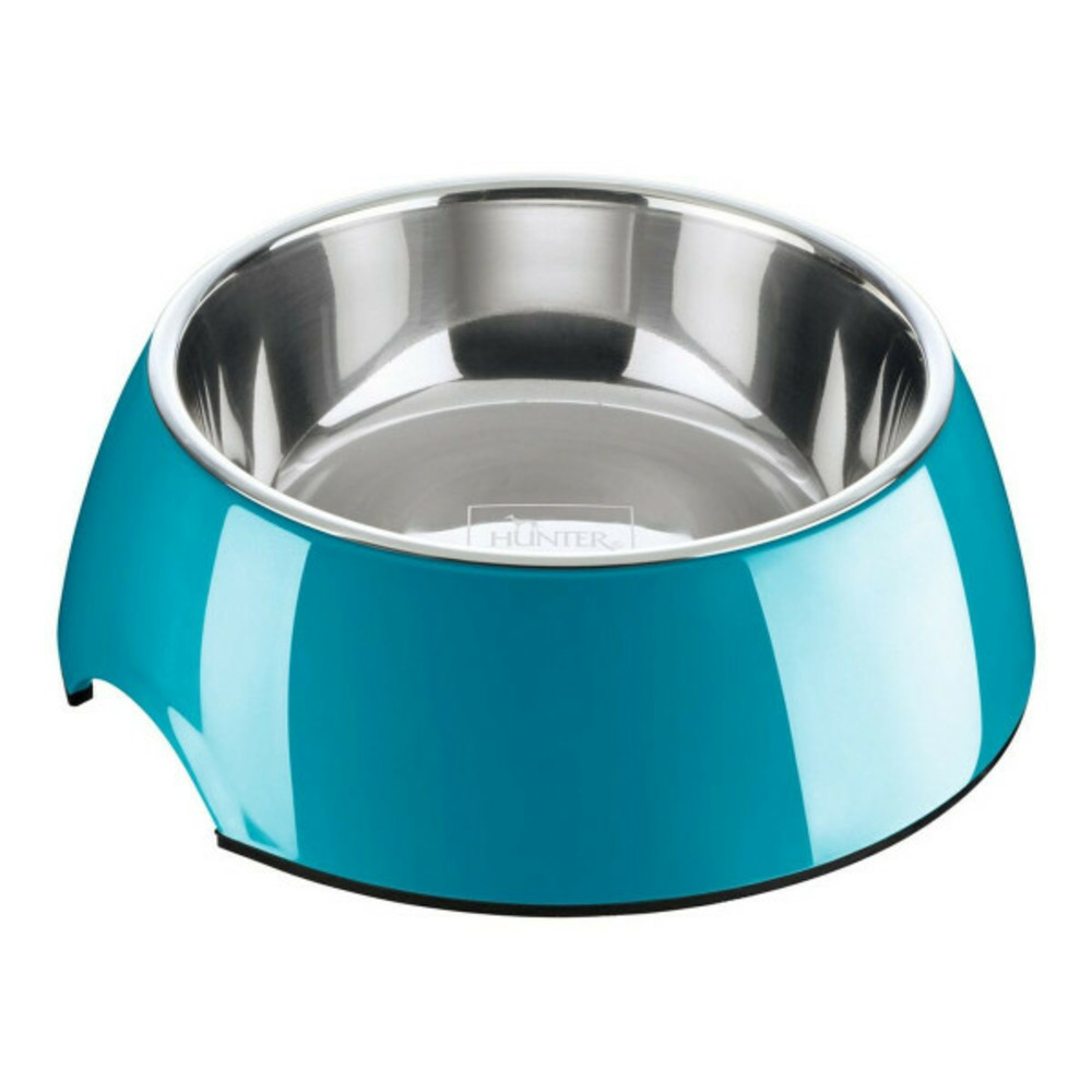 Mangeoire pour chiens acier inoxydable mélamine bleu (18,5 x 18,5 x 9,5 cm)