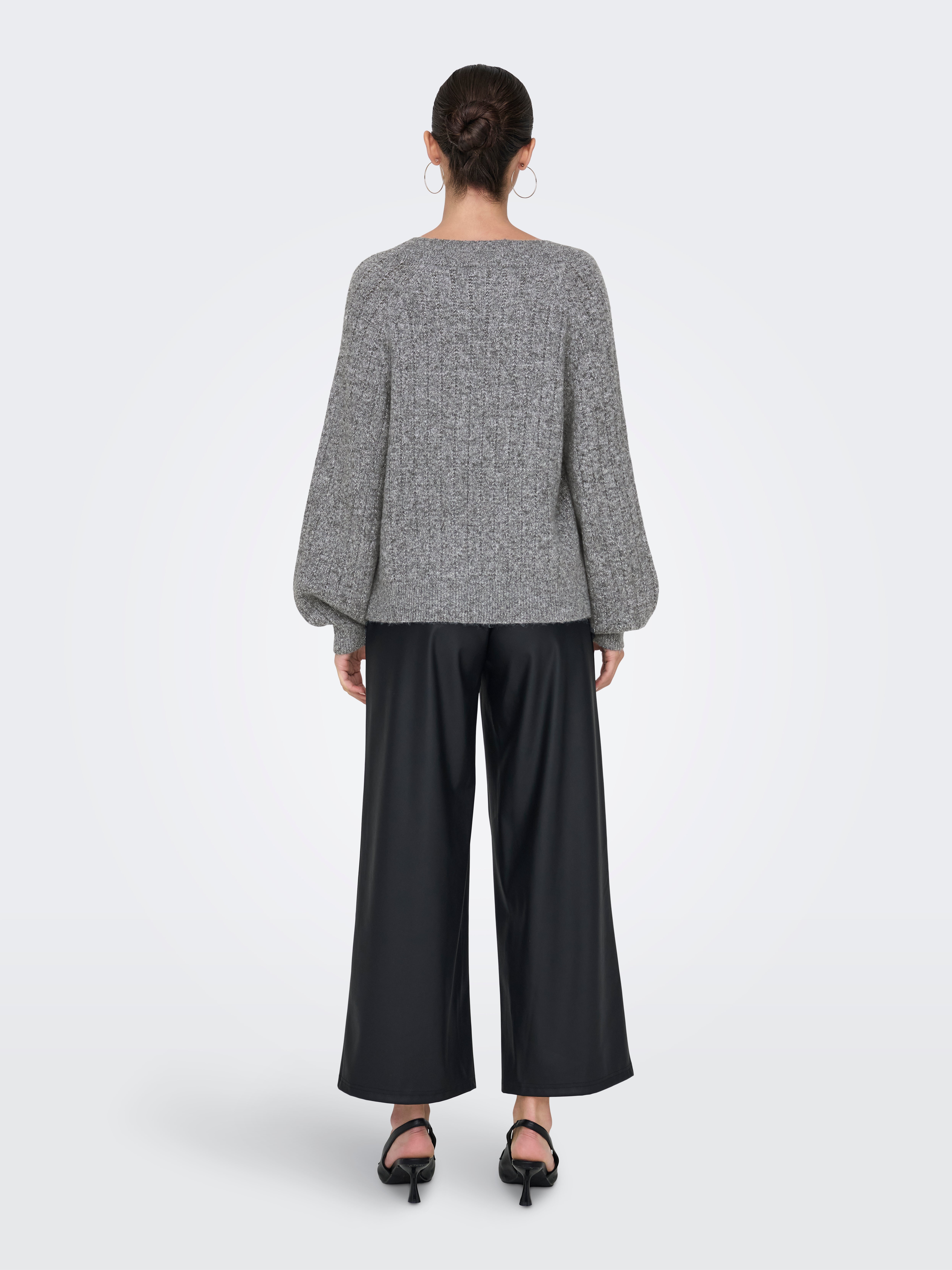 JDYASPEN Strickpullover Medium Grey Melange