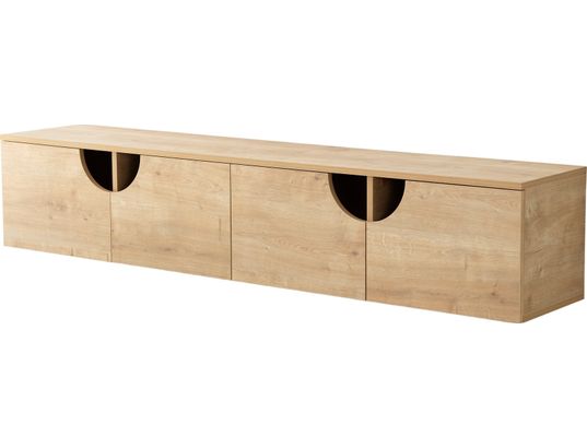 CONCEPT1 - Meuble TV Grotte chene saphir 180 x 35 x h35 cm