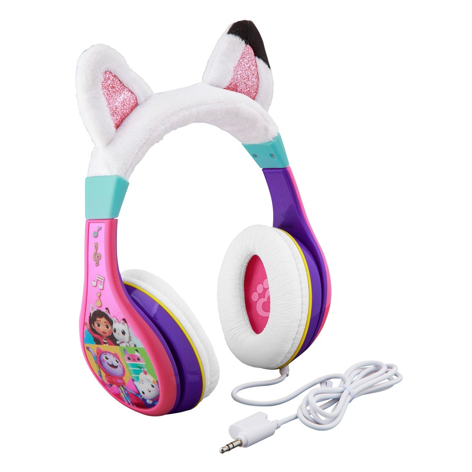 eKids - Disney Gabbys Dollhouse hovedtelefoner til børn med lydstyrkekontrol for at beskytte hørelsen